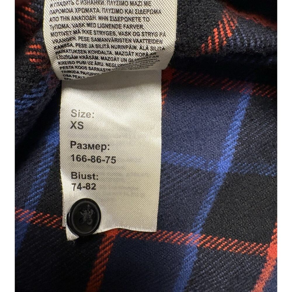 Wrangler Blue Plaid 1/4 Zip Shirt Womens XS Organic Cotton Flannel Workwear - Picture 11 of 11